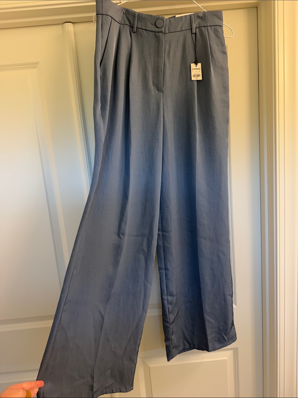 Express Wide-Leg Trousers in Dusty Blue